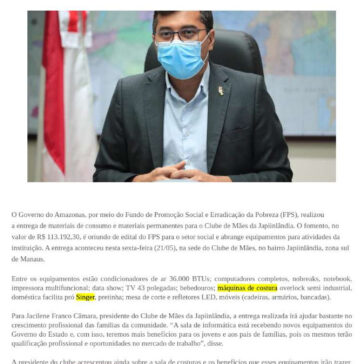 CLUBE DE MÃES DA JAPIINLÂNDIA RECEBE MAIS DE R$ 113 MIL EM FOMENTO DO GOVERNO DO AMAZONAS – Portal do Jota