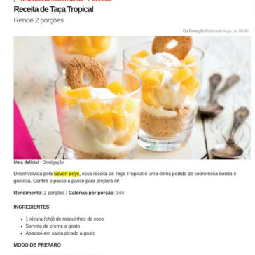 Receita de Taça Tropical – Ana Maria (UOL)