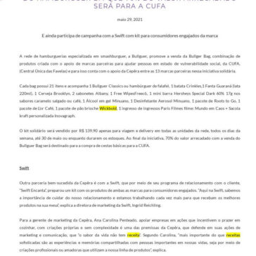 Cepêra apoia Bullguer em ação solidária no Dia do Hambúrguer em que 70% do valor arrecadado será para a CUFA – Leoa Ruiva