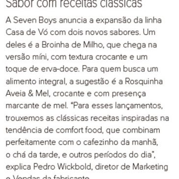 Sabor com receitas clássicas – Distribuição