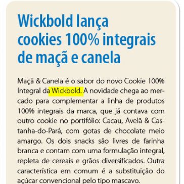 Wickbold lança cookies 100% integrais de maçã e canela – Gôndola