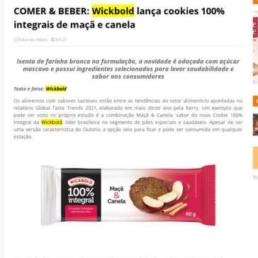 COMER & BEBER: Wickbold lança cookies 100% integrais de maçã e canela – BorrachaTV On Line