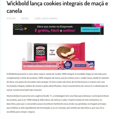 Wickbold lança cookies integrais de maçã e canela – Embalagem Marca