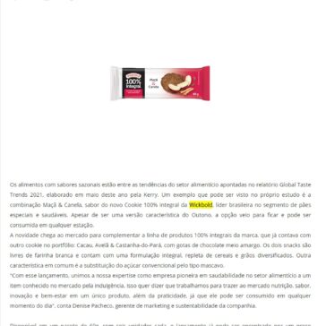 Wickbold lança cookies 100% integrais de maçã e canela – Joana DArc