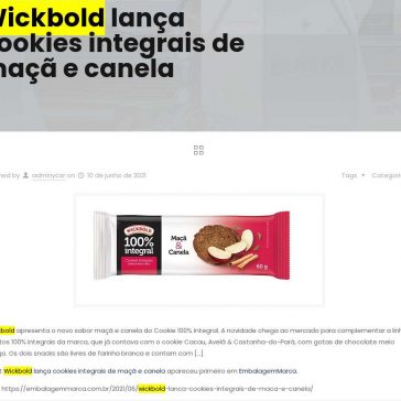 Wickbold lança cookies integrais de maçã e canela – YCAR