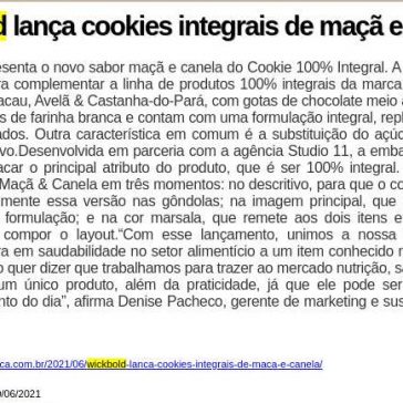 Wickbold lança cookies integrais de maçã e canela – DataMark