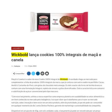 Wickbold lança cookies 100% integrais de maçã e canela – Distribuição