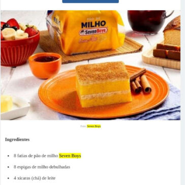 Receita de Torta curau especial – Comida e Receitas