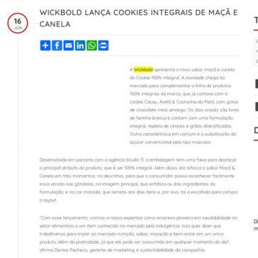 Wickbold lança cookies integrais de maçã e canela – ABIMAPI