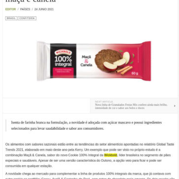 Wickbold lança cookies 100% integrais de maçã e canela – Food News Latam