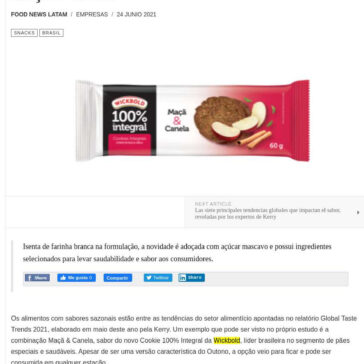 Wickbold lança cookies 100% integrais de maçã e canela – Panificacion Latam News
