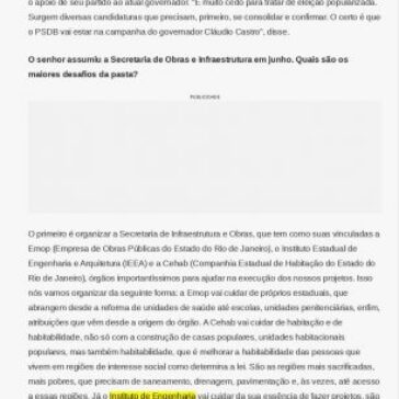 `O PSDB estará na campanha do governador Cláudio Castro` – O Dia (On-line)