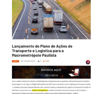 Lançamento do Plano de Ações de Transporte e Logística para a Macrometrópole Paulista – Carta de Logística