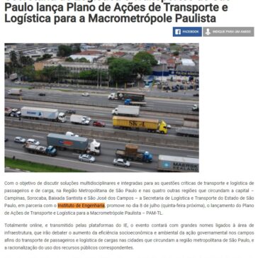 Secretaria de Logística e Transportes de São Paulo lança Plano de Ações de Transporte e Logística para a Macrometrópole Paulista – Log Web
