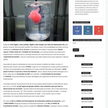 Healthtech brasileira está no caminho para viabilizar impressão em 3D de órgãos humanos – Na Cuia da Cris