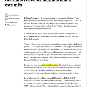 Linha 13 do Metro SP e Aeroporto de Guarulhos deve ser definido ainda este mês – Ferrovia Vez e Voz