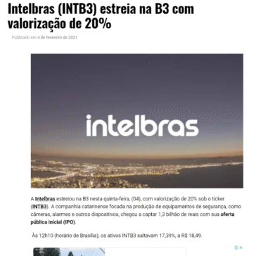 Intelbras (INTB3) estreia na B3 com valorização de 20% – Money Invest