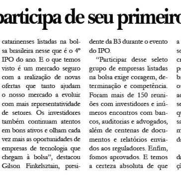 Catarinense Intelbras participa de seu primeiro pregão na B3 – Monitor Mercantil (Impresso)