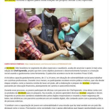 Wickbold renova o apoio para nova edição do projeto social Chef Aprendiz – Blog Cerva na Caneca