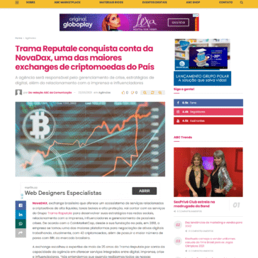 Trama Reputale conquista conta da NovaDax, uma das maiores exchanges de criptomoedas do País – Abc da Comunicação