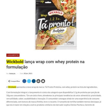 Wickbold lança wrap com whey protein na formulação – Distribuição