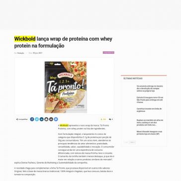 Wickbold lança wrap de proteína com whey protein na formulação – Newtrade