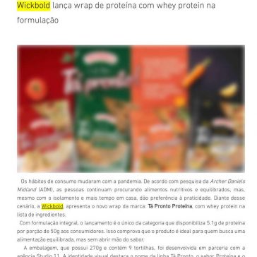 Wickbold lança wrap de proteína com whey protein na formulação – Pack
