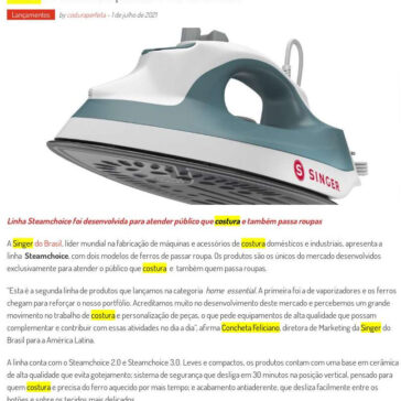 SINGER DO BRASIL LANÇA FERROS DE PASSADORIA – Costura Perfeita (On-line)