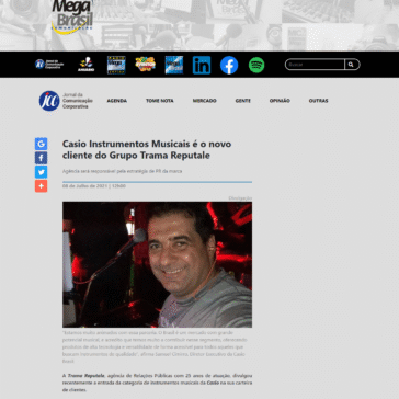 Casio Instrumentos Musicais é o novo cliente do Grupo Trama Reputale – Jornal da Comunicação Corporativa