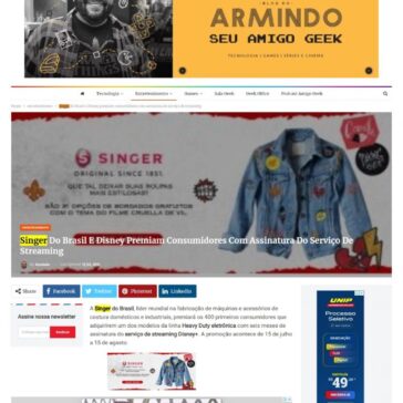 Singer Do Brasil E Disney Premiam Consumidores Com Assinatura Do Serviço De Streaming – Blog do Armindo