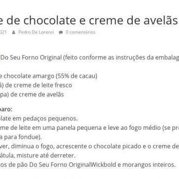Fondue de chocolate e creme de avelãs – Gastromania