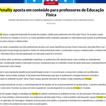 Penalty aposta em conteúdo para professores de Educação Física – Marketing Esportivo