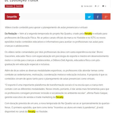 Penalty lança 2ª edição do Na Quadra para professores de Educação Física – Clique ABC