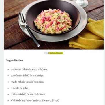 Receita de Risoto de presunto e provolone – Comida e Receitas