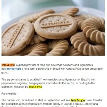 Tate & Lyle Partners With Agrana Fruit For Brazil Expansion – ESM Magazine