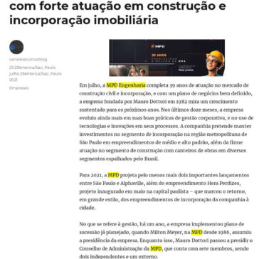 MPD Engenharia chega aos 39 anos com forte atuação em construção e incorporação imobiliária – Canal Executivo Blog