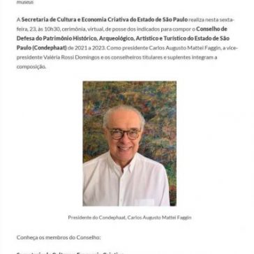 CONSELHO DO CONDEPHAAT TOMA POSSE EM CERIMÔNIA VIRTUAL – Portal ABC Paulista