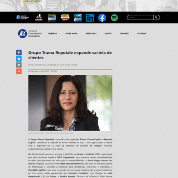 Grupo Trama Reputale expande cartela de clientes – Jornal da Comunicação Corporativa