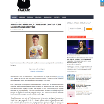AMIGOS DO BEM LANÇA CAMPANHA CONTA FOME NO SERTÃO NORDESTINO – Aparato do Entretenimento
