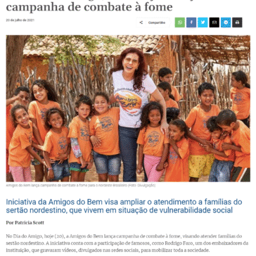 No Dia do Amigo, instituição lança campanha de combate à fome – Comunhão