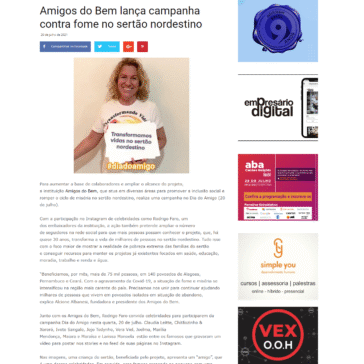 Amigos do Bem lança campanha contra fome no sertão nordestino – Grandes Nomes da Propaganda
