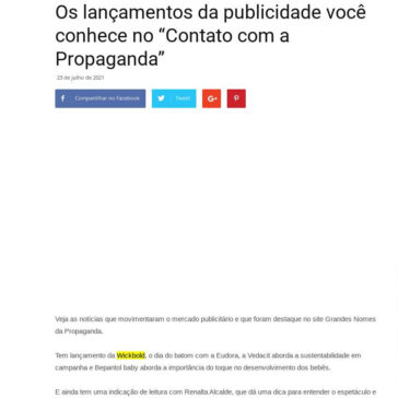 Os lançamentos da publicidade você conhece no `Contato com a Propaganda` – Grandes Nomes da Propaganda