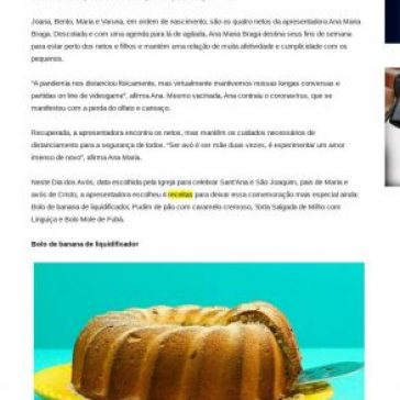 Ana Maria Braga elege quatro receitas especiais para festejar o Dia dos Avós – Jefferson de Almeida