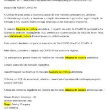 Máquina de costura doméstica Mercado Tamanho do mercado global, participação, oferta, demanda, segmentos e previsão 2021-2026 – Moldes Costura