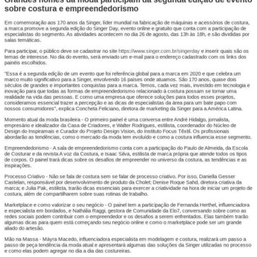 Grandes nomes da moda participam da segunda edição de evento sobre costura e empreendedorismo – Bolsa Valor