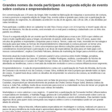 Grandes nomes da moda participam da segunda edição de evento sobre costura e empreendedorismo – Doente