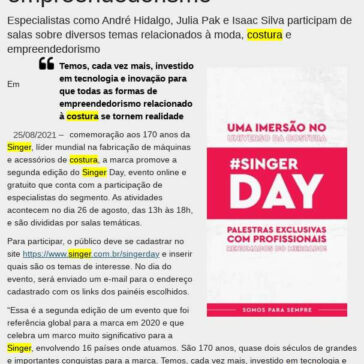 Grandes nomes da moda participam da segunda edição de evento sobre costura e empreendedorismo – Falando de Gestão