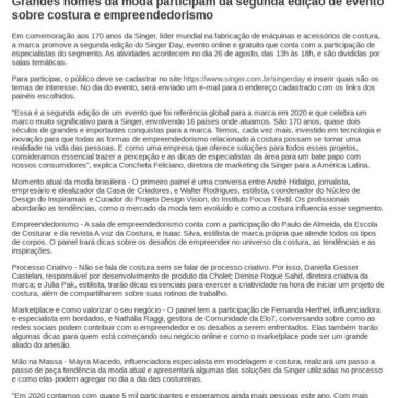 Grandes nomes da moda participam da segunda edição de evento sobre costura e empreendedorismo – Fazer Como