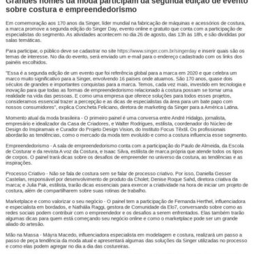 Grandes nomes da moda participam da segunda edição de evento sobre costura e empreendedorismo – Imposto IRPF