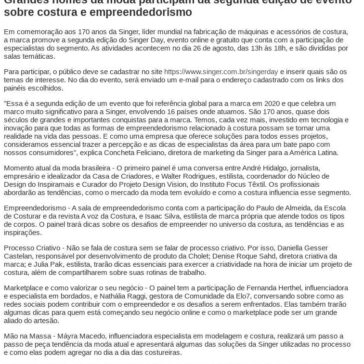 Grandes nomes da moda participam da segunda edição de evento sobre costura e empreendedorismo – Preço Celular